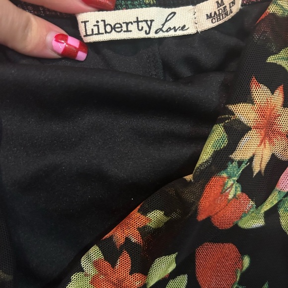 Strawberry Floral Mesh Spaghetti Strap Mini Dress - Picture 5 of 6